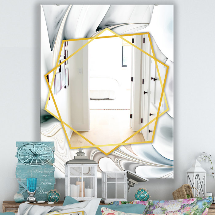 Bless international Stained Glass Floral Art Traditional Wall Mirror